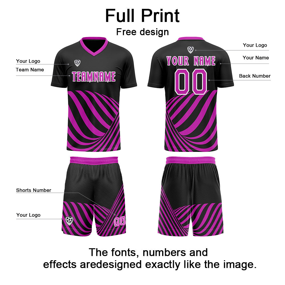 Custom Black Purple Uniform Jersey Kids Adults Personalized Set Jersey Shirt