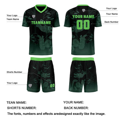 Custom Green Light Blue Uniform Jersey Kids Adults Personalized Set Jersey Shirt