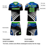 Custom Blue Green Uniform Jersey Kids Adults Personalized Set Jersey Shirt