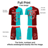 Custom Red Blue Uniform Jersey Kids Adults Personalized Set Jersey Shirt