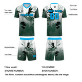 Custom Green Blue Uniform Jersey Kids Adults Personalized Set Jersey Shirt