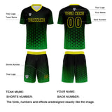 Custom Green Yellow Uniform Jersey Kids Adults Personalized Set Jersey Shirt