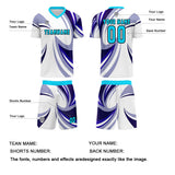 Custom White Purple Uniform Jersey Kids Adults Personalized Set Jersey Shirt