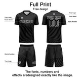 Custom Black Uniform Jersey Kids Adults Personalized Set Jersey Shirt