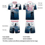 Custom Blue Pink Uniform Jersey Kids Adults Personalized Set Jersey Shirt