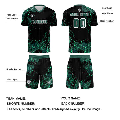 Custom Dark Green Uniform Jersey Kids Adults Personalized Set Jersey Shirt