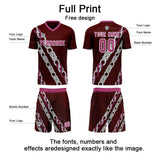 Custom Pink Red Uniform Jersey Kids Adults Personalized Set Jersey Shirt