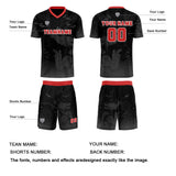 Custom Black Red Uniform Jersey Kids Adults Personalized Set Jersey Shirt