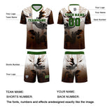 Custom Brown Green Uniform Jersey Kids Adults Personalized Set Jersey Shirt