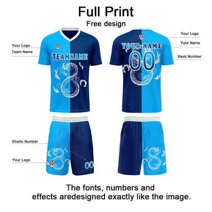 Custom Dark Blue Uniform Jersey Kids Adults Personalized Set Jersey Shirt
