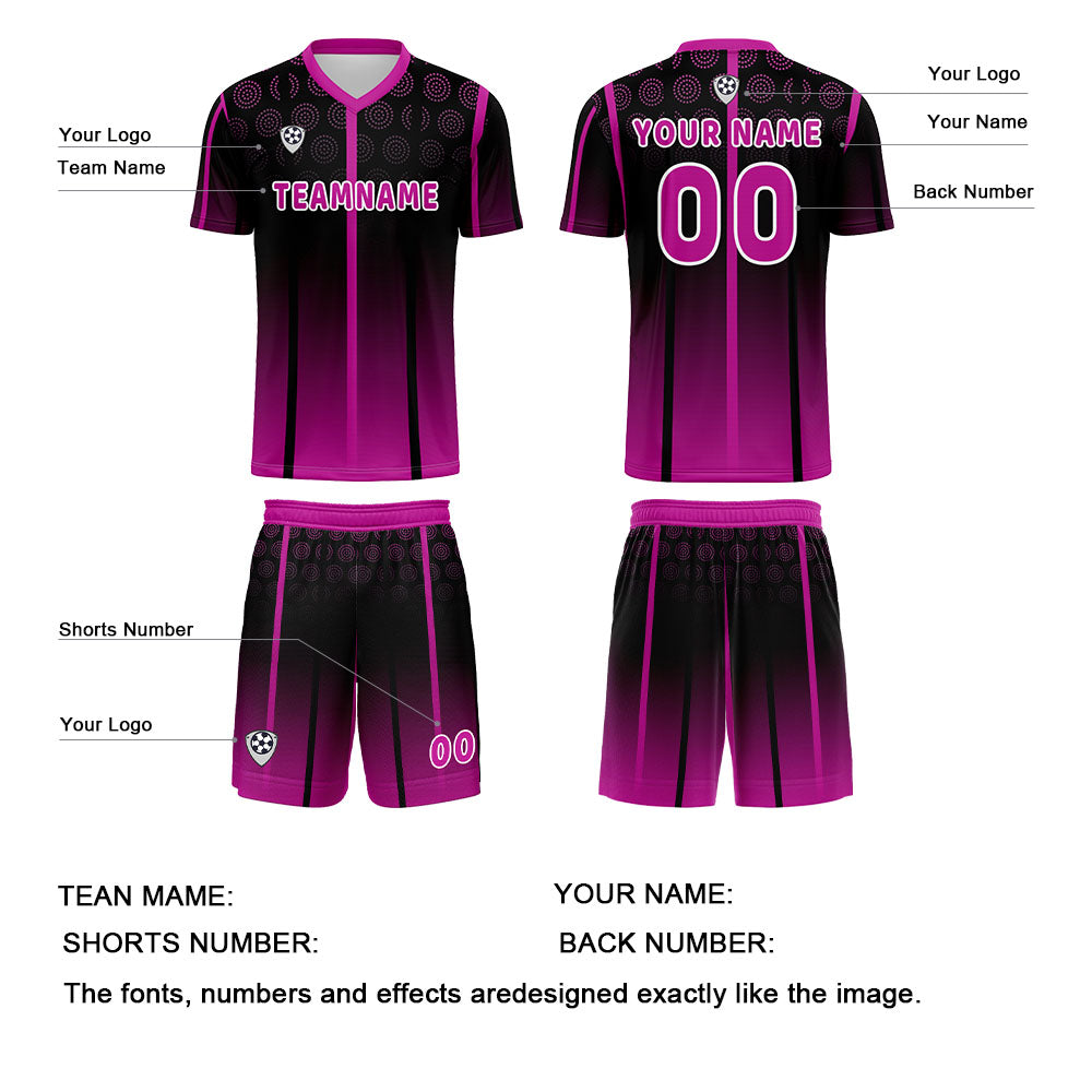 Custom Black Rose Purple Uniform Jersey Kids Adults Personalized Set Jersey Shirt