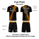 Custom Black Orange Uniform Jersey Kids Adults Personalized Set Jersey Shirt