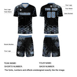Custom Gray Blue Uniform Jersey Kids Adults Personalized Set Jersey Shirt