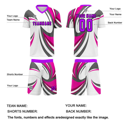 Custom White Pink Uniform Jersey Kids Adults Personalized Set Jersey Shirt