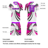Custom White Pink Uniform Jersey Kids Adults Personalized Set Jersey Shirt