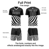 Custom Black White Uniform Jersey Kids Adults Personalized Set Jersey Shirt