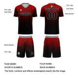 Custom Red Gray Uniform Jersey Kids Adults Personalized Set Jersey Shirt