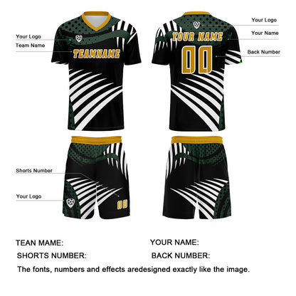 Custom Green Yellow Uniform Jersey Kids Adults Personalized Set Jersey Shirt