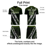 Custom Green Uniform Jersey Kids Adults Personalized Set Jersey Shirt