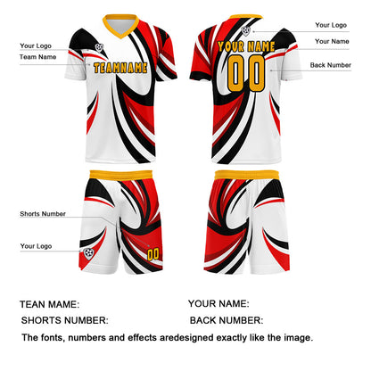 Custom White Red Uniform Jersey Kids Adults Personalized Set Jersey Shirt