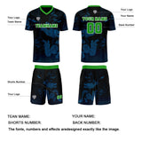 Custom Blue Green Uniform Jersey Kids Adults Personalized Set Jersey Shirt