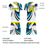 Custom White Blue Uniform Jersey Kids Adults Personalized Set Jersey Shirt
