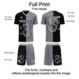 Custom Black Gray Uniform Jersey Kids Adults Personalized Set Jersey Shirt