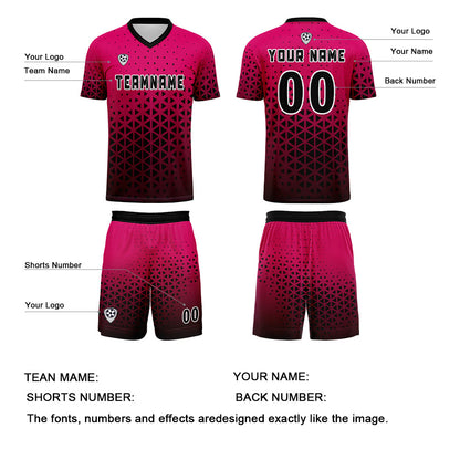 Custom Pink Black Uniform Jersey Kids Adults Personalized Set Jersey Shirt