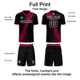 Custom Black Rose Red Uniform Jersey Kids Adults Personalized Set Jersey Shirt