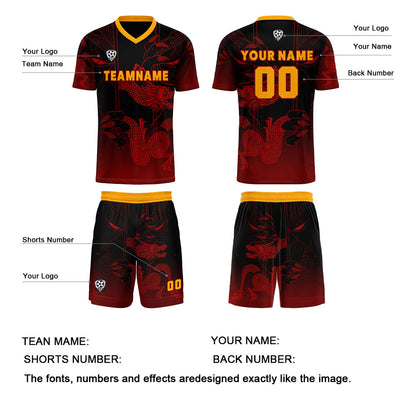 Custom Red Orange Uniform Jersey Kids Adults Personalized Set Jersey Shirt