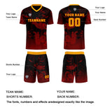 Custom Red Orange Uniform Jersey Kids Adults Personalized Set Jersey Shirt