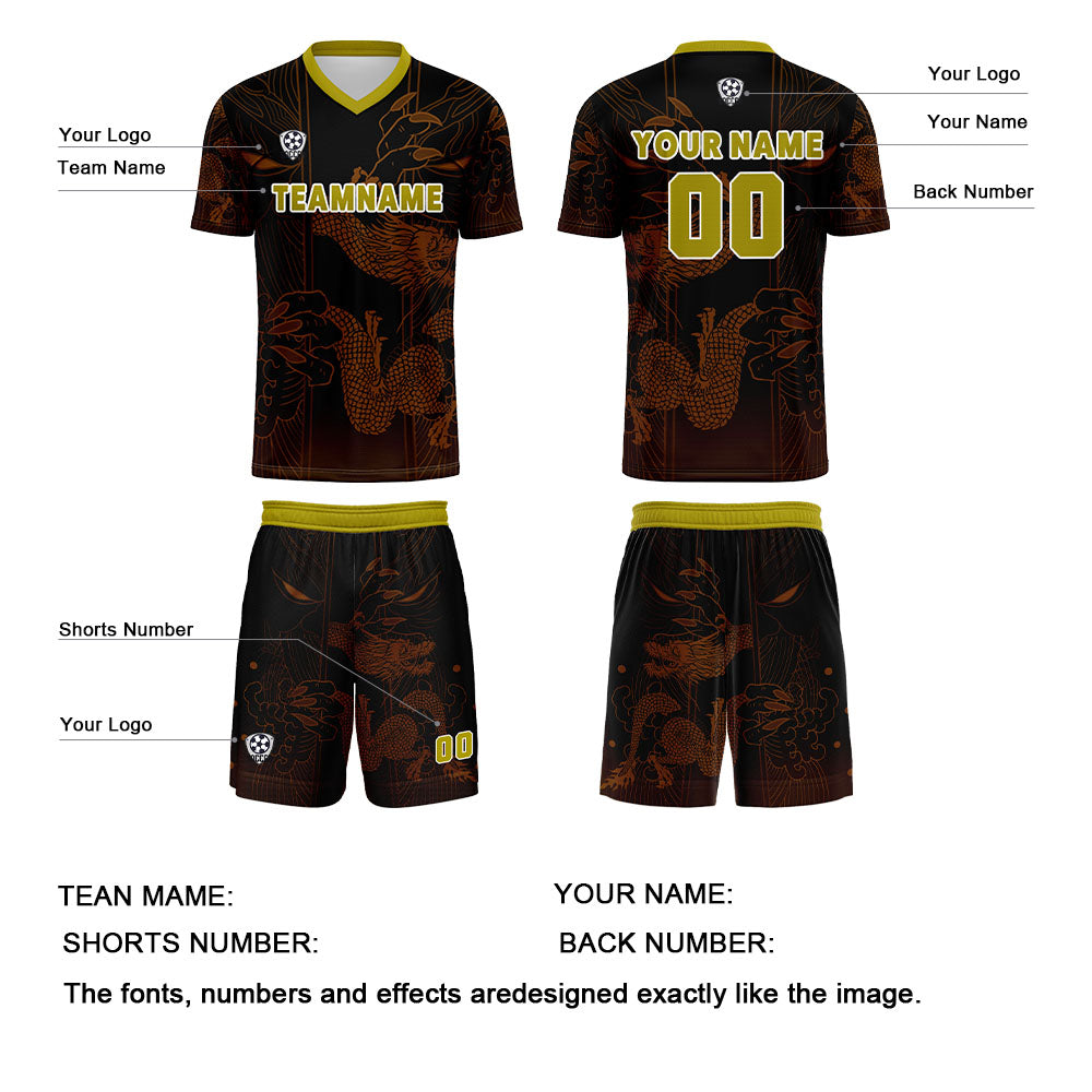 Custom Brown Black Uniform Jersey Kids Adults Personalized Set Jersey Shirt
