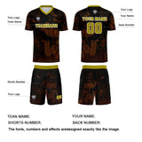 Custom Brown Black Uniform Jersey Kids Adults Personalized Set Jersey Shirt