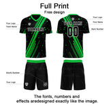 Custom Black Green Uniform Jersey Kids Adults Personalized Set Jersey Shirt