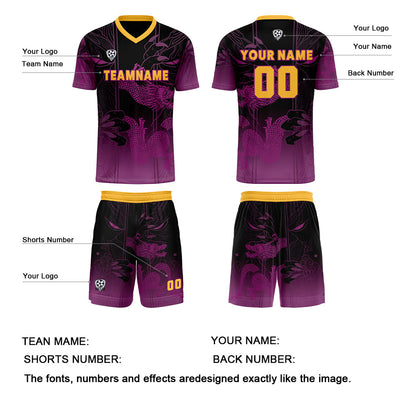 Custom Purple Orange Uniform Jersey Kids Adults Personalized Set Jersey Shirt