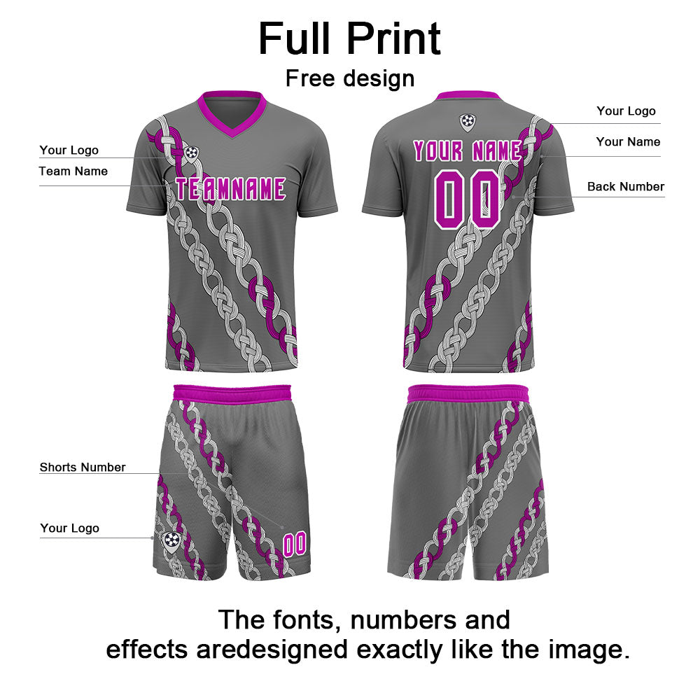 Custom Gray Uniform Jersey Kids Adults Personalized Set Jersey Shirt