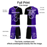 Custom Purple Black Uniform Jersey Kids Adults Personalized Set Jersey Shirt