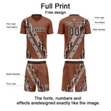 Custom Brown Uniform Jersey Kids Adults Personalized Set Jersey Shirt