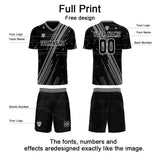 Custom Black Grey Uniform Jersey Kids Adults Personalized Set Jersey Shirt
