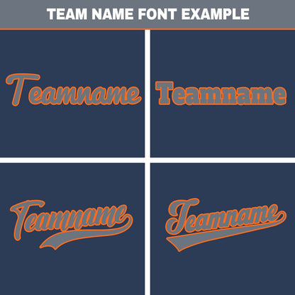 Custom Dark Blue Orange Hip Hop Baseball Jersey Stitched Printed - Personalized Name Number Shirts #BB-0919-0053