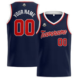 Custom Stitched Basketball Jersey for Men, Women  And Kids Navy-Red