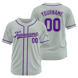 Custom Baseball Jersey Stitched Design Personalized Hip Hop Baseball Shirts Gray-Purple