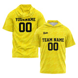 Custom Yellow Short Sleeve Hoodies for Men Women Shirts with Hoods Printed Name Logo