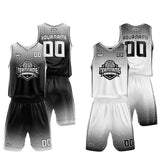 Custom Reversible Basketball Suit for Adults and Kids Black-White