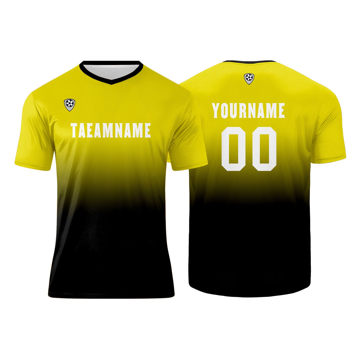 Custom Yellow Black Uniform Jersey Kids Adults Personalized Set Jersey Shirt