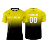 Custom Yellow Black Uniform Jersey Kids Adults Personalized Set Jersey Shirt