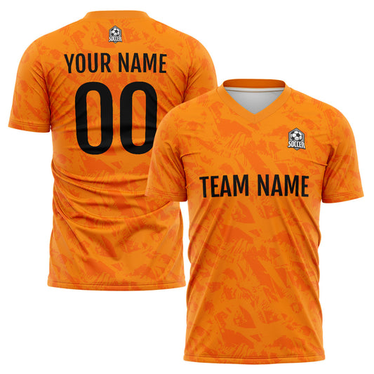 Custom Orange Soccer Uniform Jersey Kids Adults Personalized Set Jersey Shirt