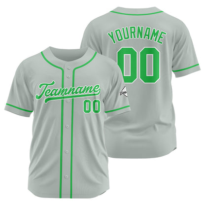 Custom Baseball Jersey Stitched Design Personalized Hip Hop Baseball Shirts Gray-Green