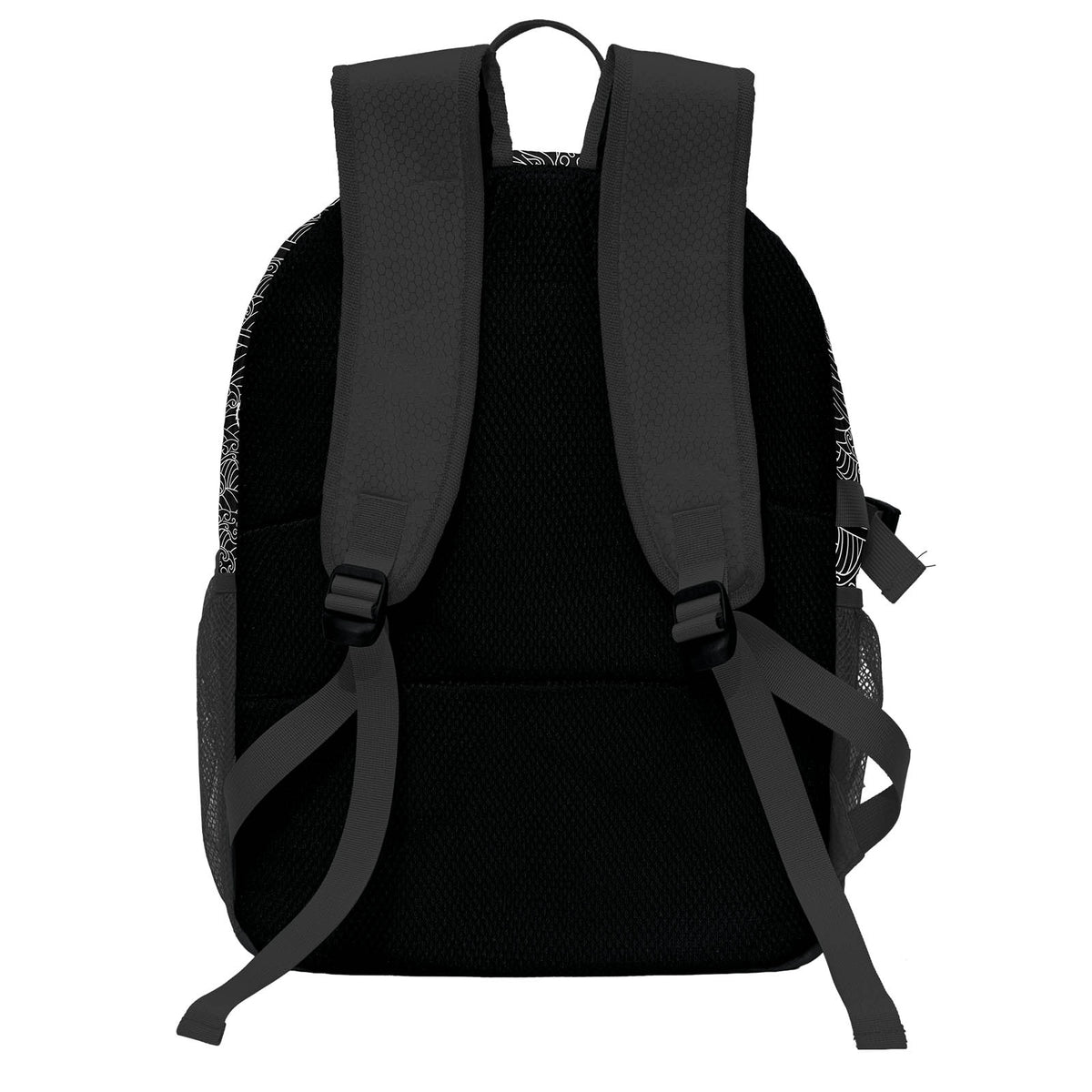 Custom Black White Basketball Soccer Backpack Personalized Player Names Numbers Team Logo #BB-0919-0004
