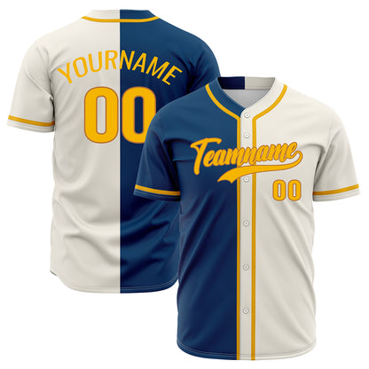 Custom Dark Blue Off White Hip Hop Baseball Jersey Stitched Printed - Personalized Name Number Shirts #BB-0919-0050